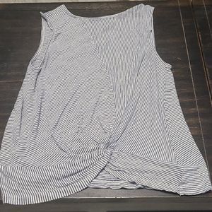 blue and white stripped tank